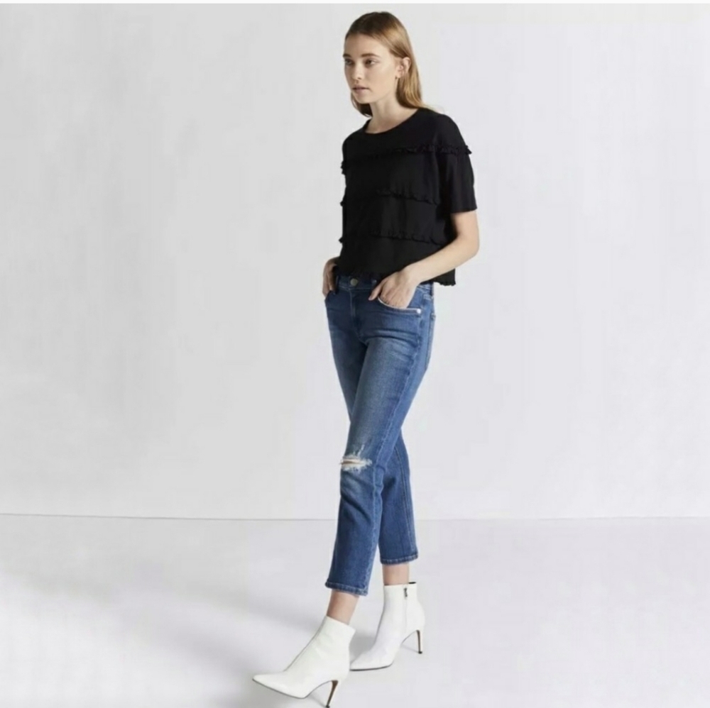 Current/Elliott High Rise Straight Stretch Distressed